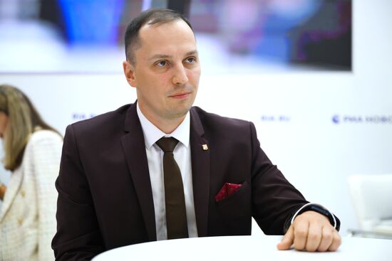 SPIEF-2025. RIA Novosti stand and Sputnik Radio studio