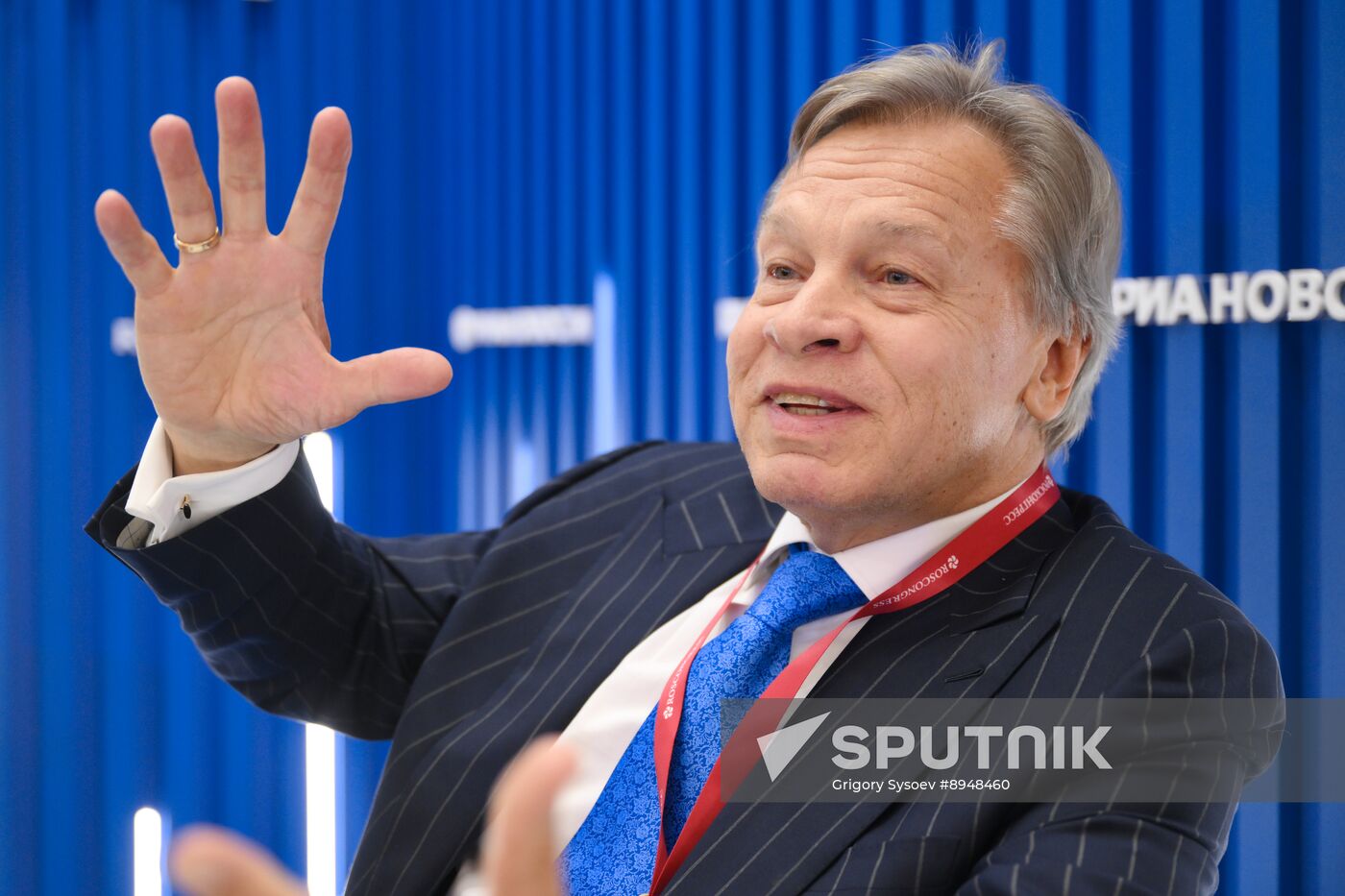 SPIEF-2025. RIA Novosti stand and Sputnik Radio studio