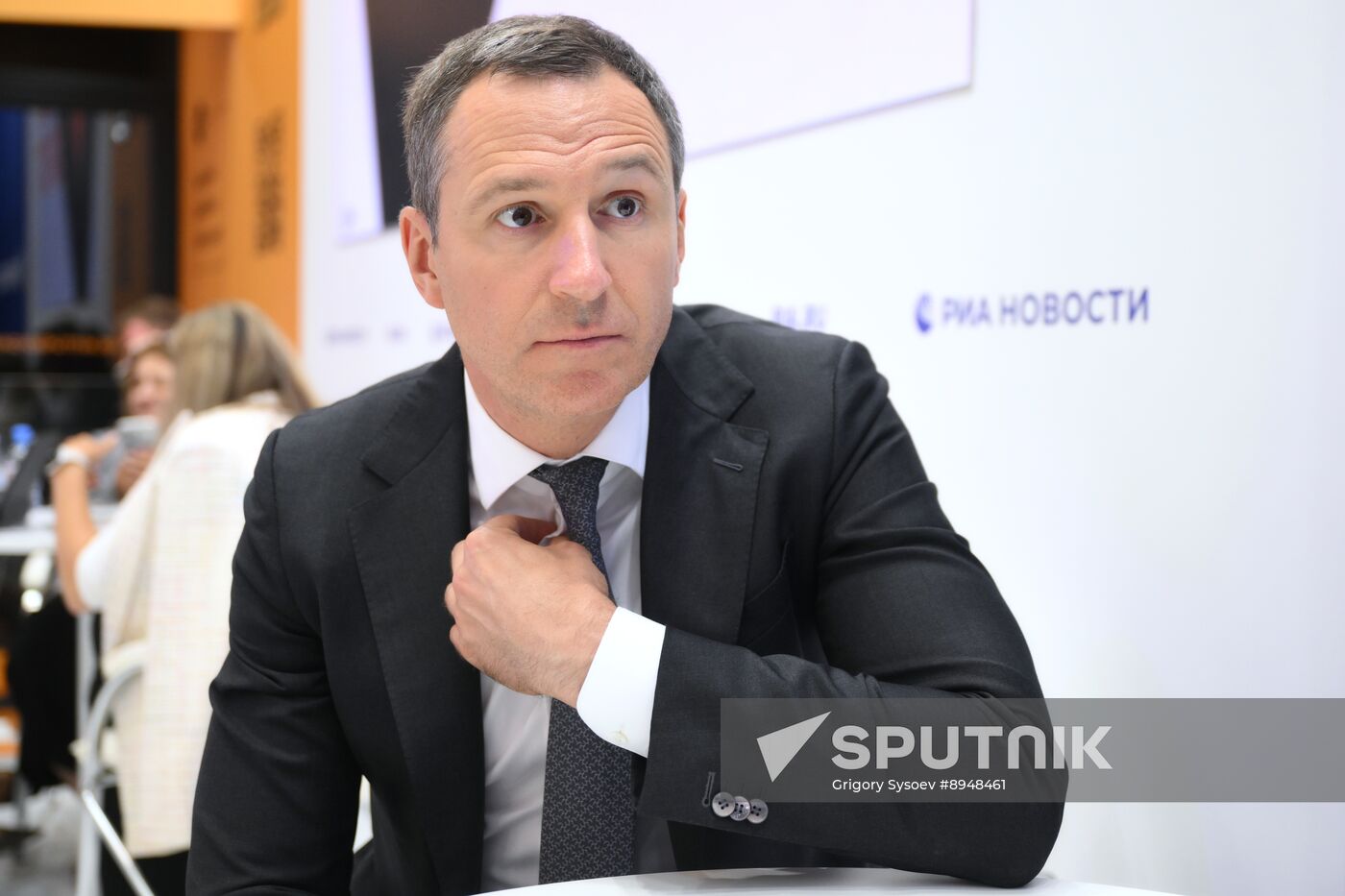 SPIEF-2025. RIA Novosti stand and Sputnik Radio studio