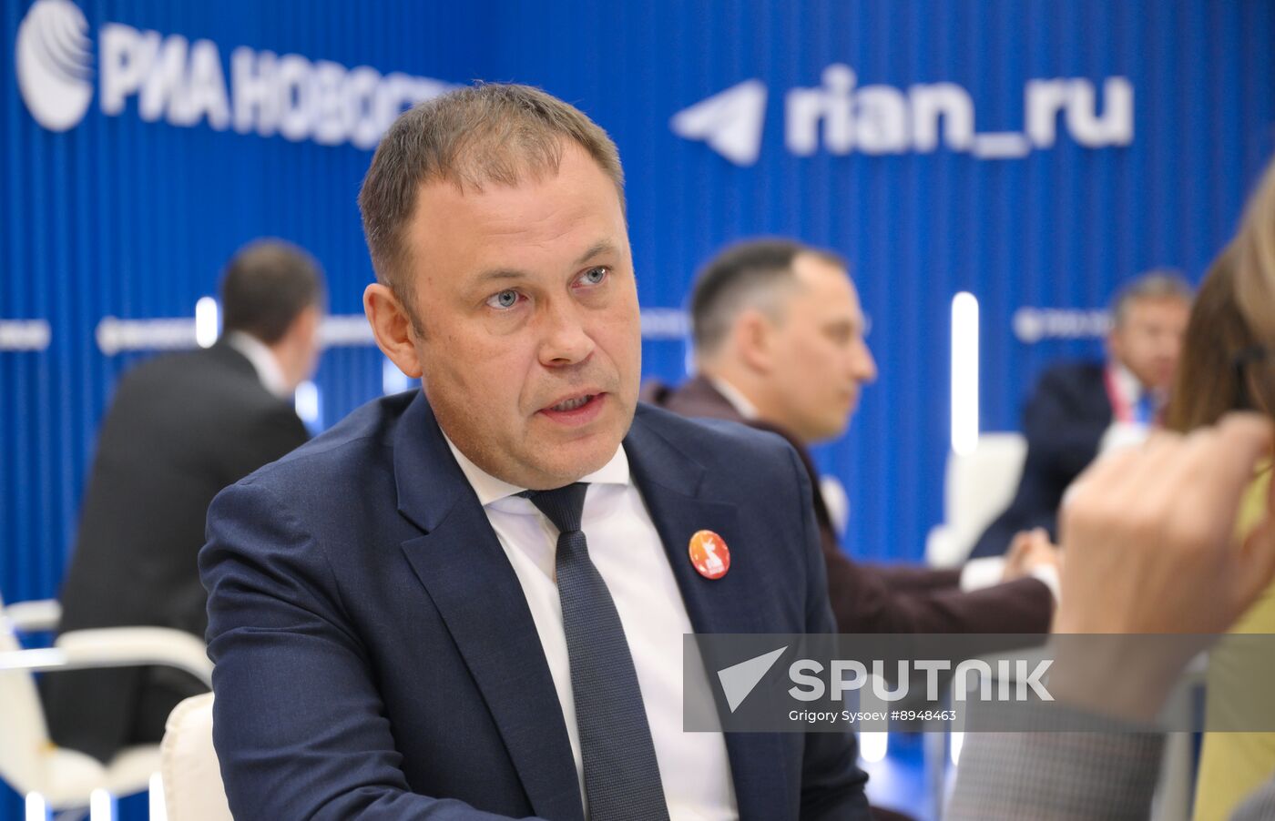SPIEF-2025. RIA Novosti stand and Sputnik Radio studio