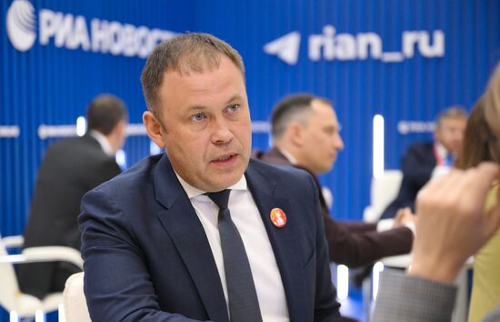 SPIEF-2025. RIA Novosti stand and Sputnik Radio studio
