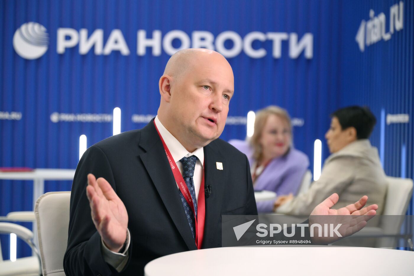 SPIEF-2025. RIA Novosti stand and Sputnik Radio studio