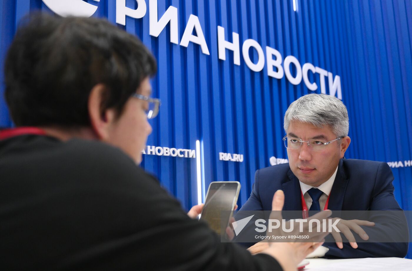 SPIEF-2025. RIA Novosti stand and Sputnik Radio studio