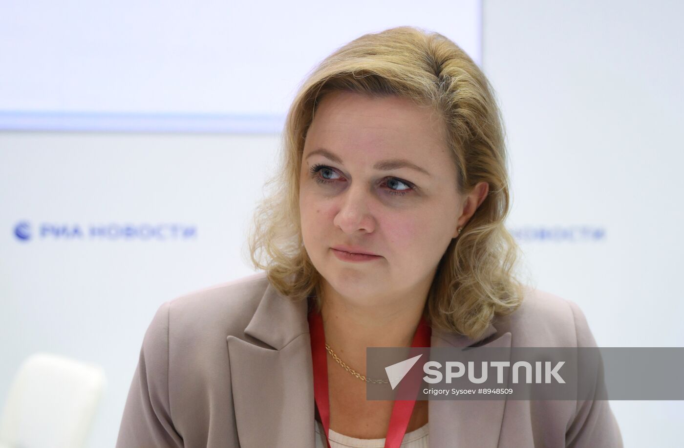 SPIEF-2025. RIA Novosti stand and Sputnik Radio studio