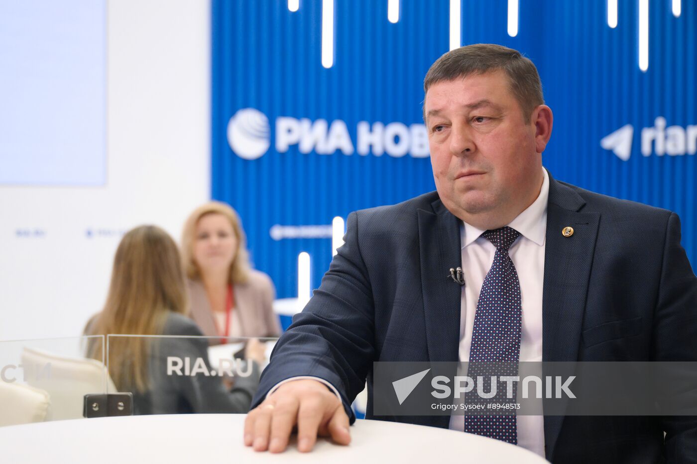 SPIEF-2025. RIA Novosti stand and Sputnik Radio studio