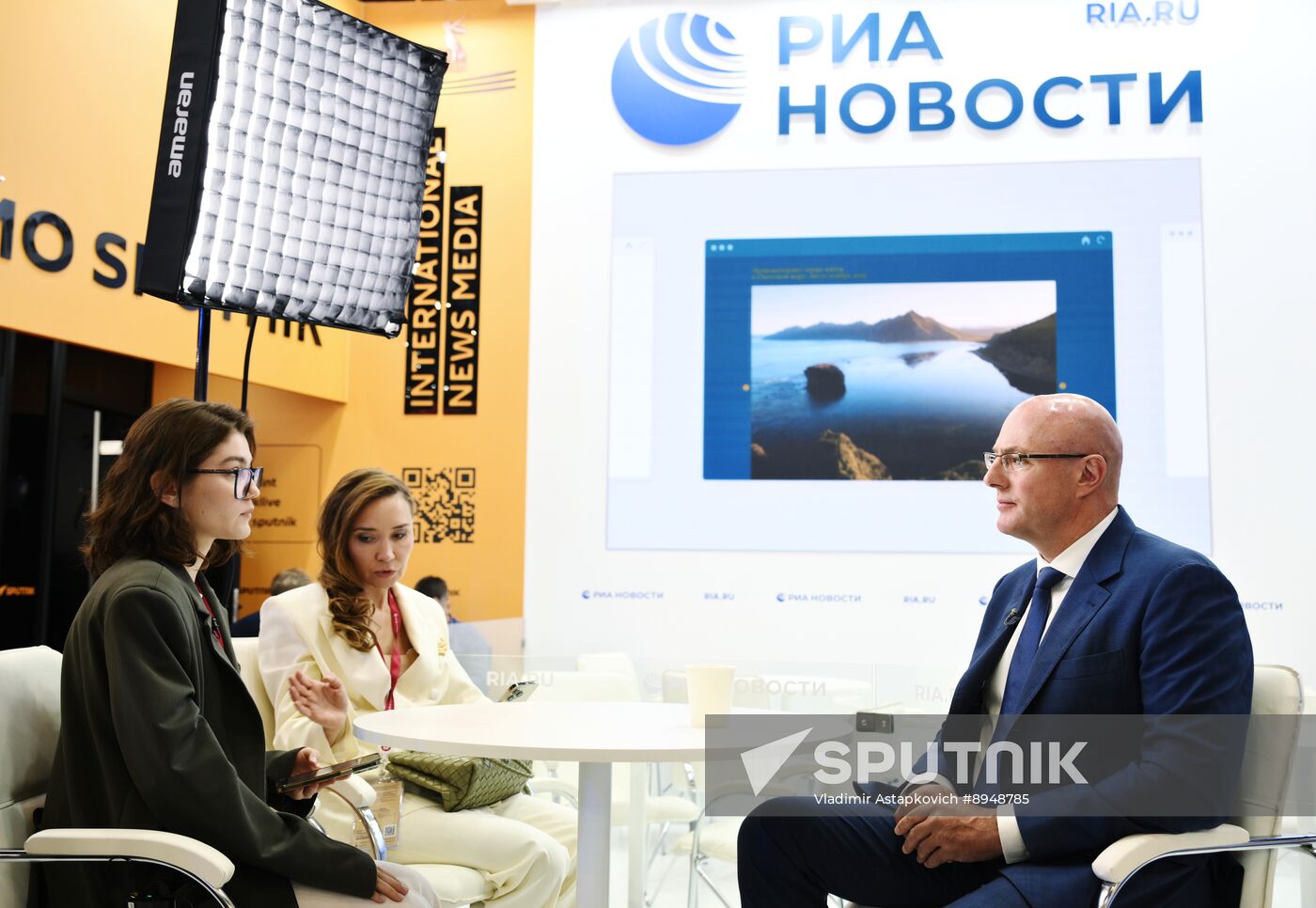 SPIEF-2025. RIA Novosti stand and Sputnik Radio studio