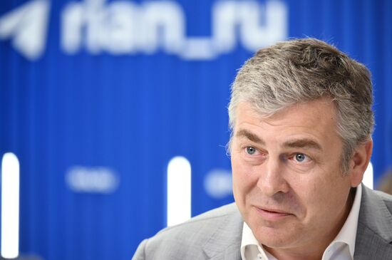 SPIEF-2025. RIA Novosti stand and Sputnik Radio studio