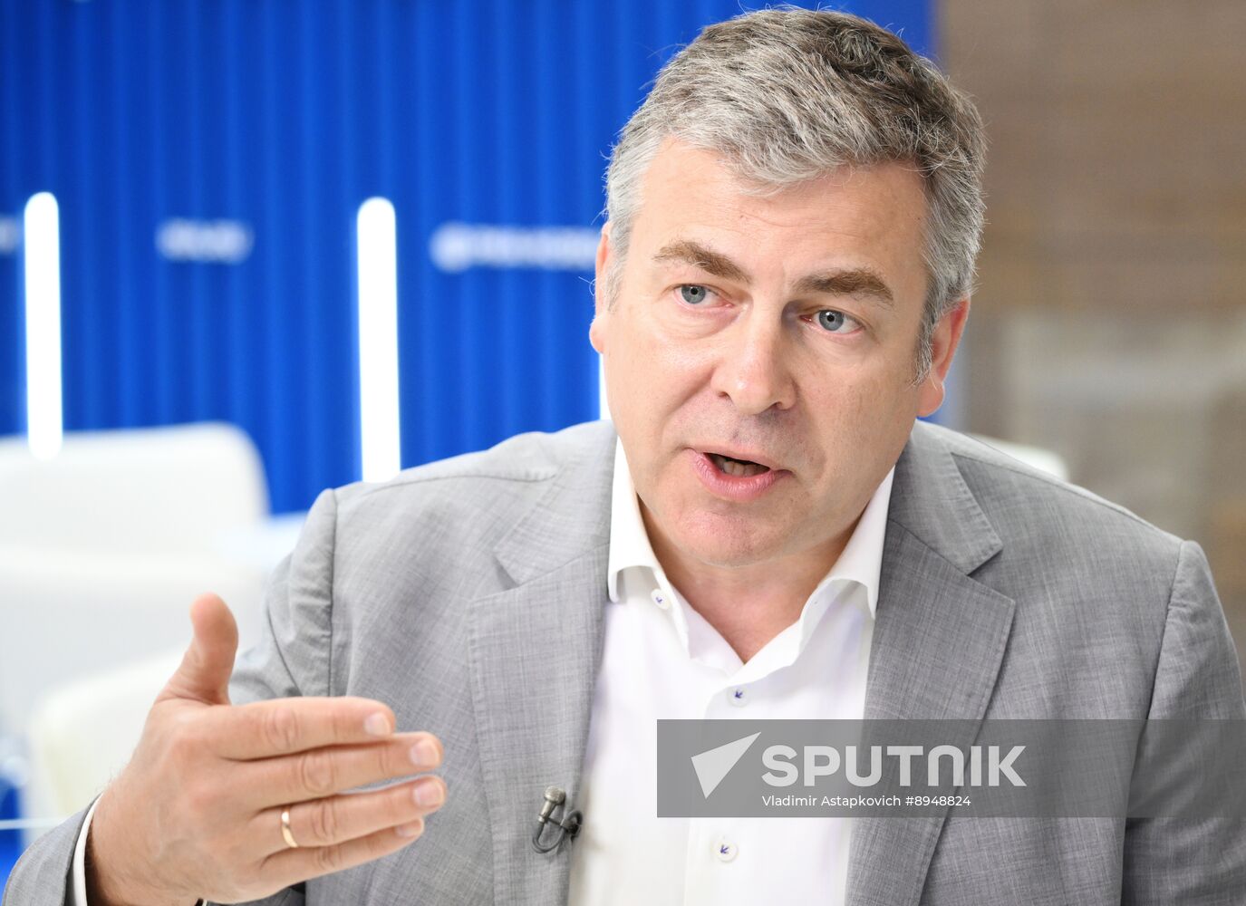 SPIEF-2025. RIA Novosti stand and Sputnik Radio studio