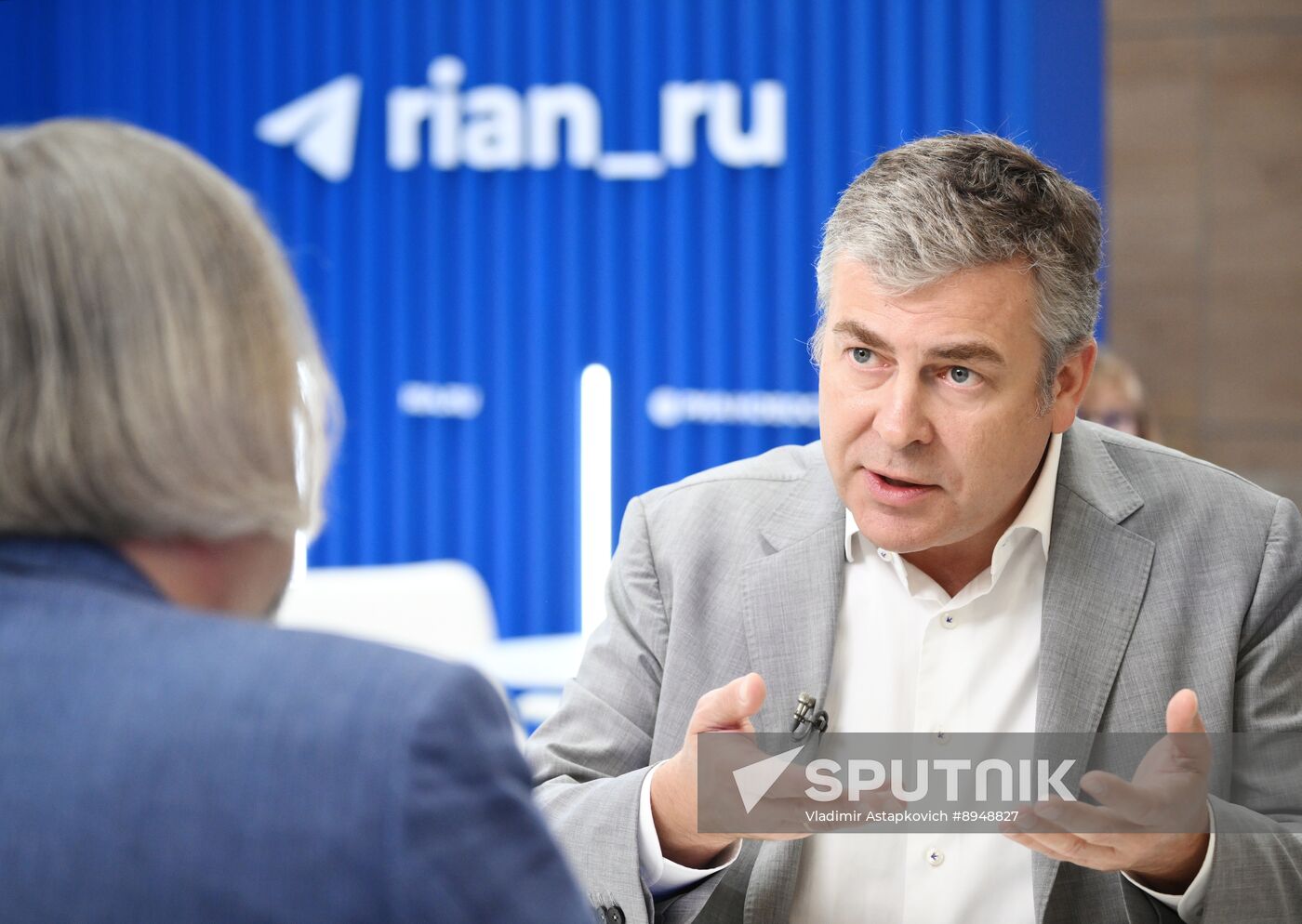 SPIEF-2025. RIA Novosti stand and Sputnik Radio studio