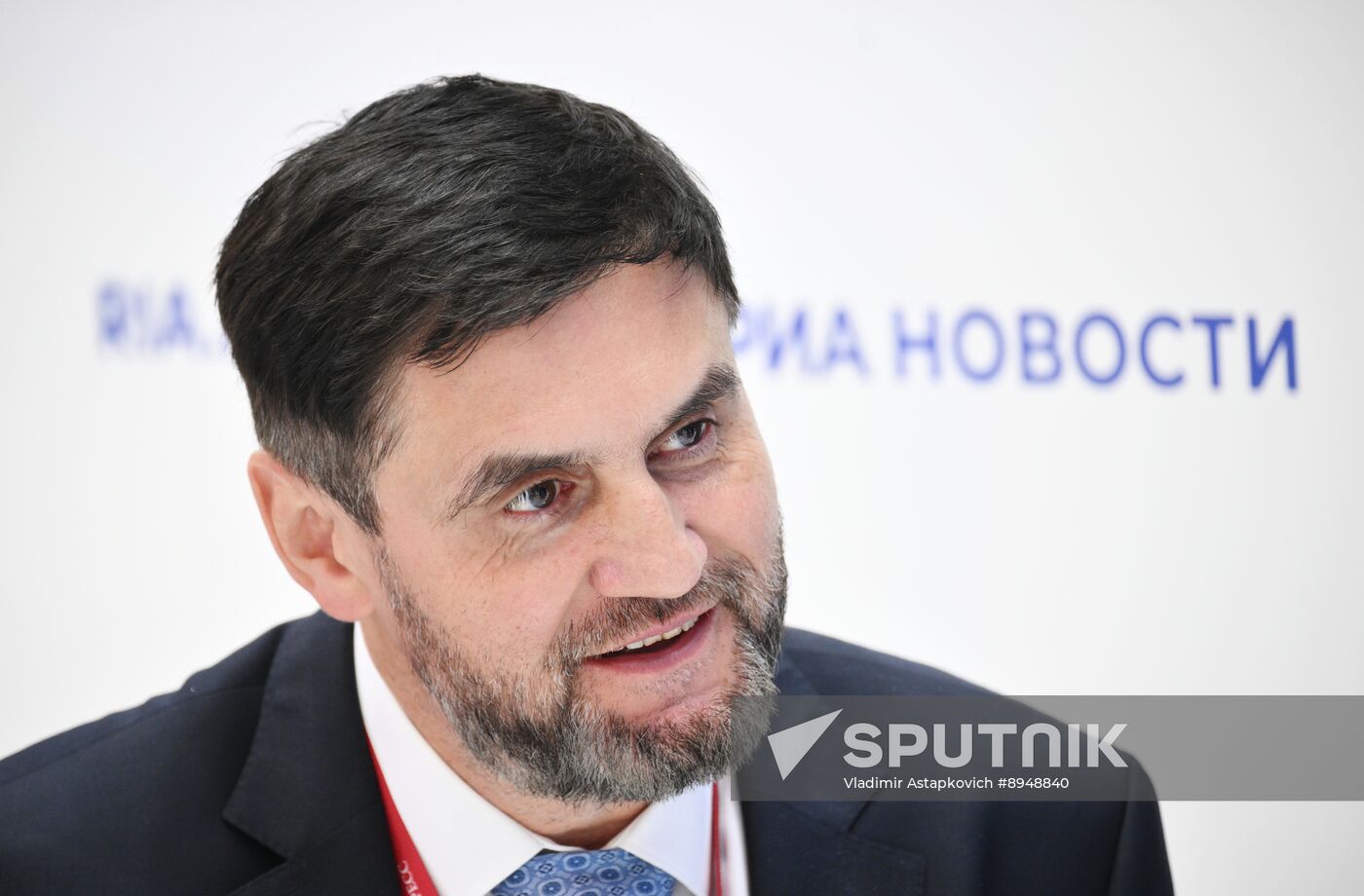 SPIEF-2025. RIA Novosti stand and Sputnik Radio studio