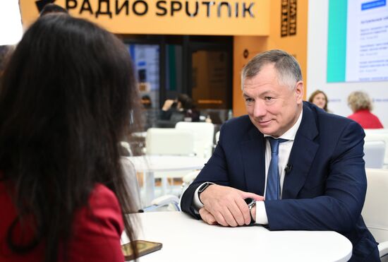 SPIEF-2025. RIA Novosti stand and Sputnik Radio studio