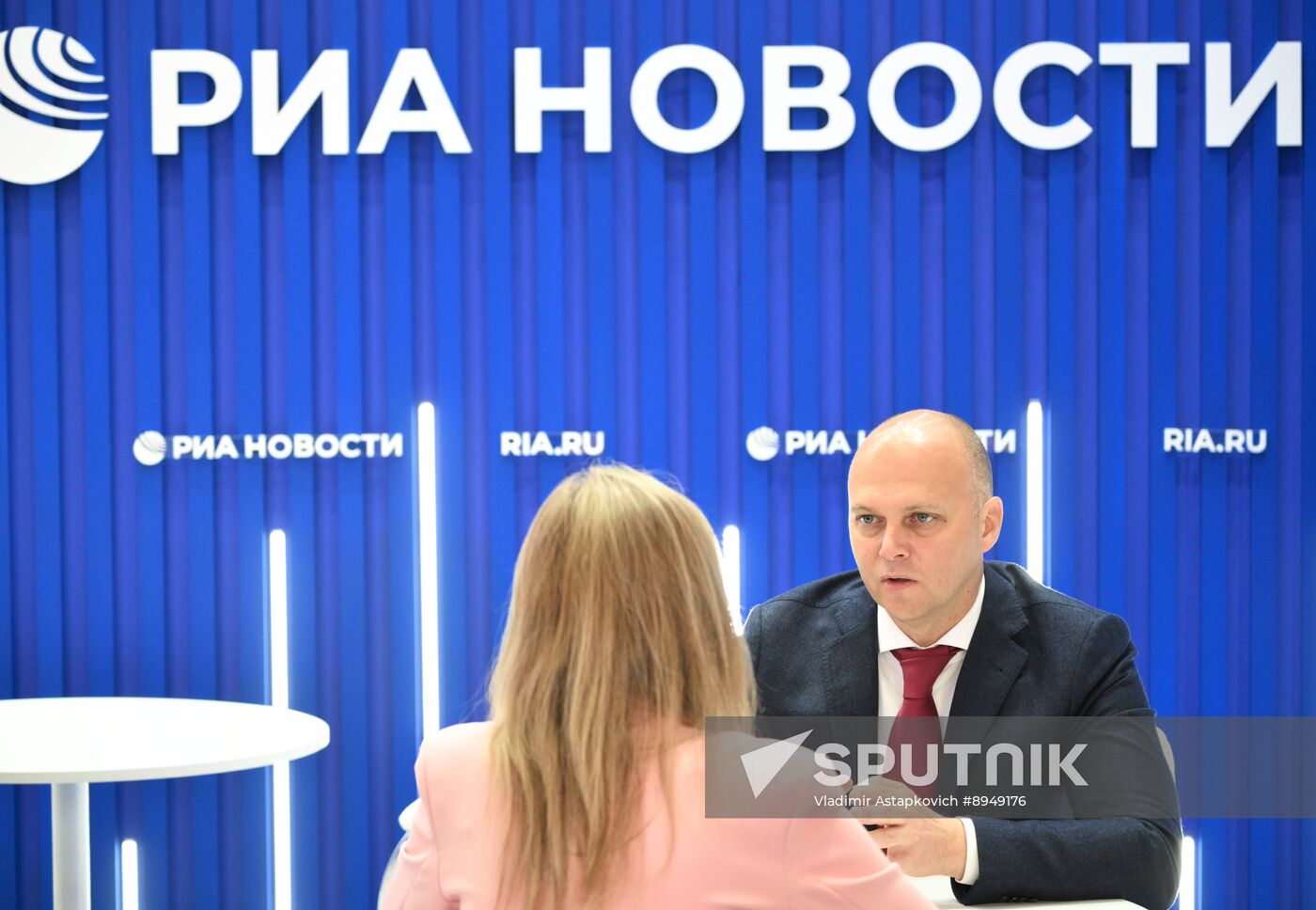 SPIEF-2025. RIA Novosti stand and Sputnik Radio studio