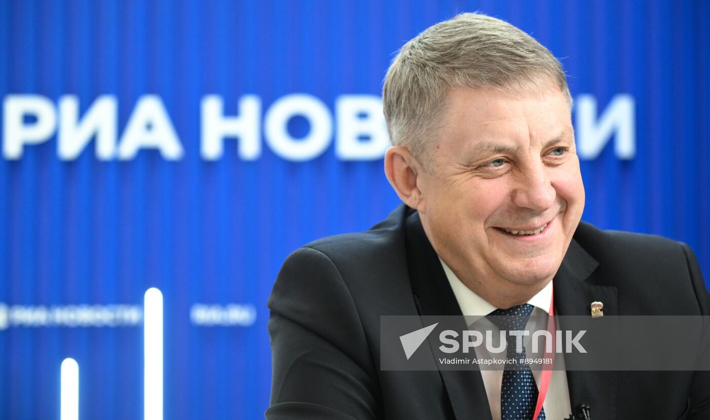SPIEF-2025. RIA Novosti stand and Sputnik Radio studio