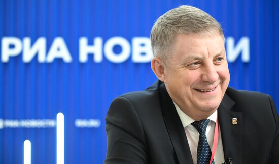 SPIEF-2025. RIA Novosti stand and Sputnik Radio studio