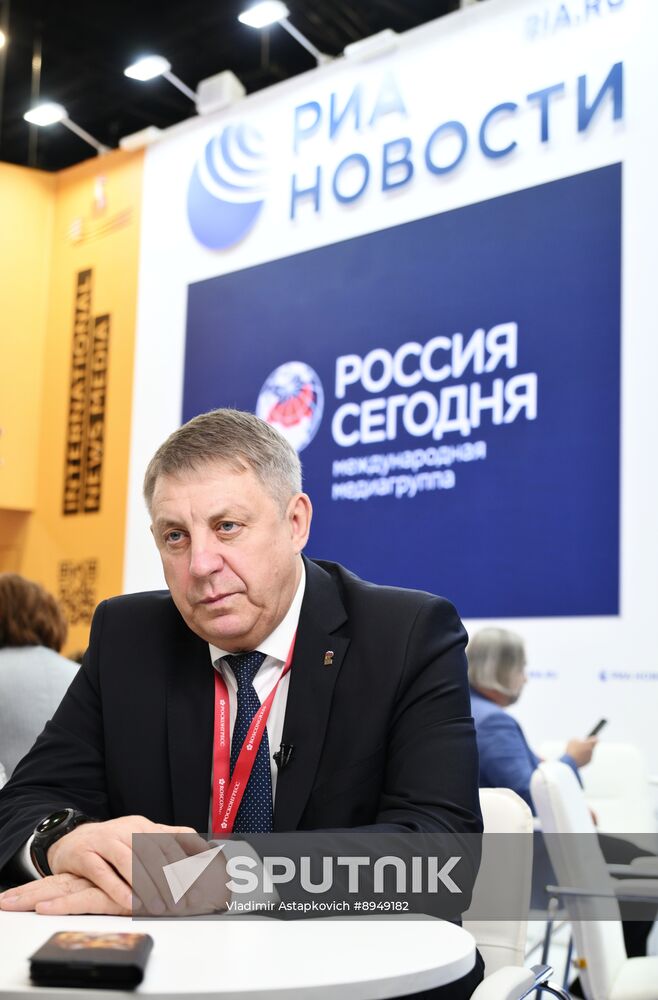 SPIEF-2025. RIA Novosti stand and Sputnik Radio studio