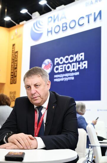 SPIEF-2025. RIA Novosti stand and Sputnik Radio studio