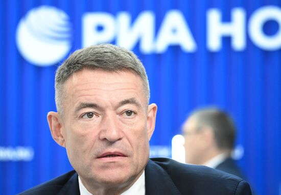 SPIEF-2025. RIA Novosti stand and Sputnik Radio studio