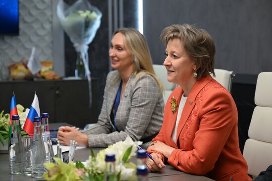 SPIEF-2025. Meeting of REC General Director V. Nikishina and Azerbaijan Deputy Prime Minister S. Mustafayev