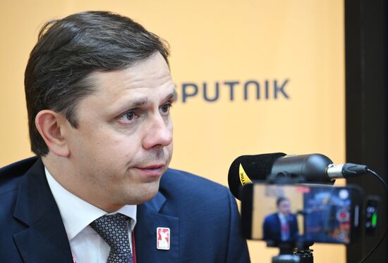 SPIEF-2025. RIA Novosti stand and Sputnik Radio studio
