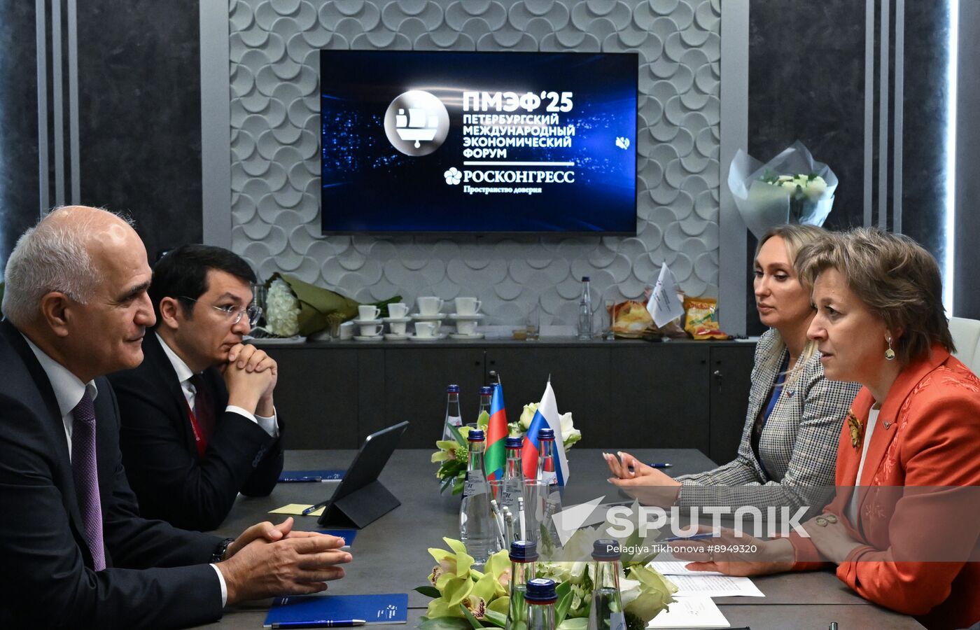 SPIEF-2025. Meeting of REC General Director V. Nikishina and Azerbaijan Deputy Prime Minister S. Mustafayev