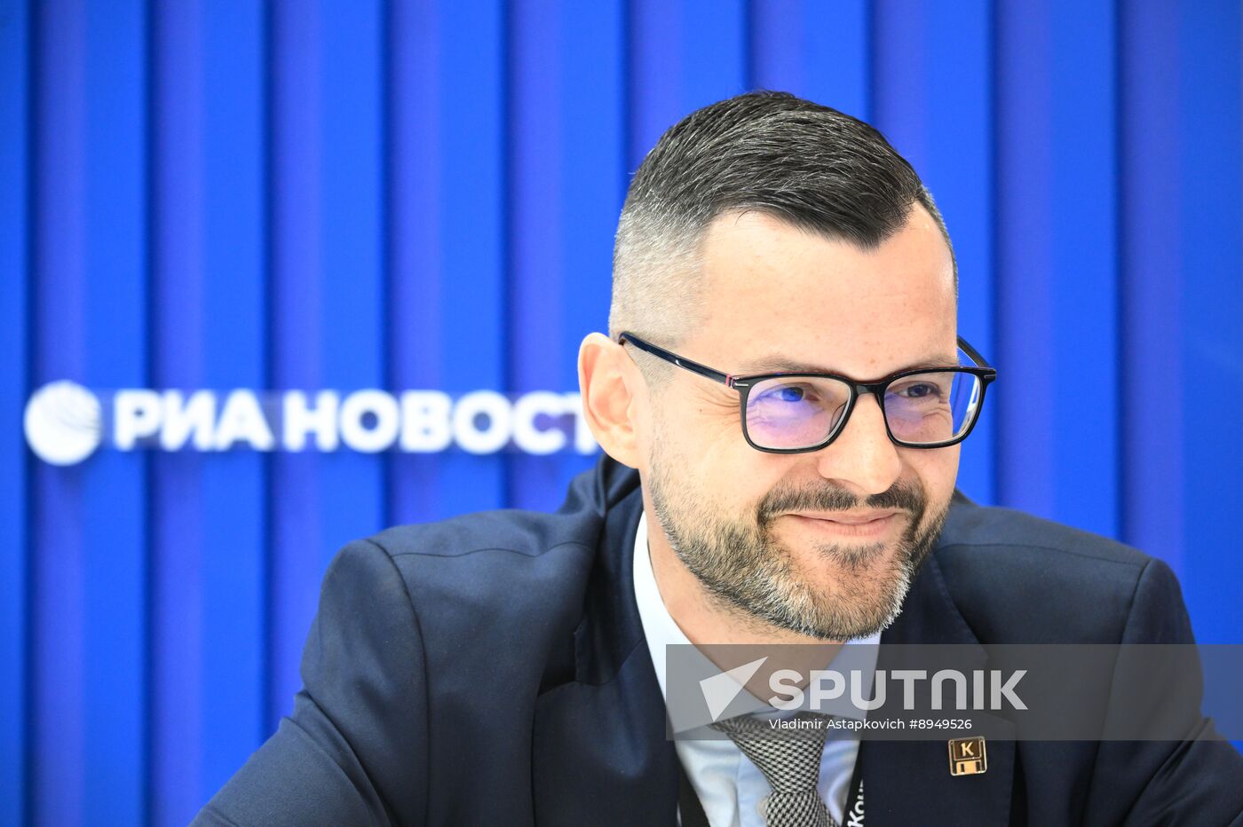 SPIEF-2025. RIA Novosti stand and Sputnik Radio studio