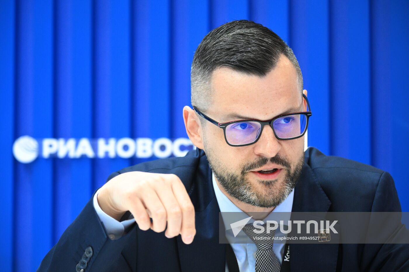 SPIEF-2025. RIA Novosti stand and Sputnik Radio studio