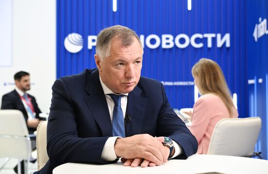 SPIEF-2025. RIA Novosti stand and Sputnik Radio studio