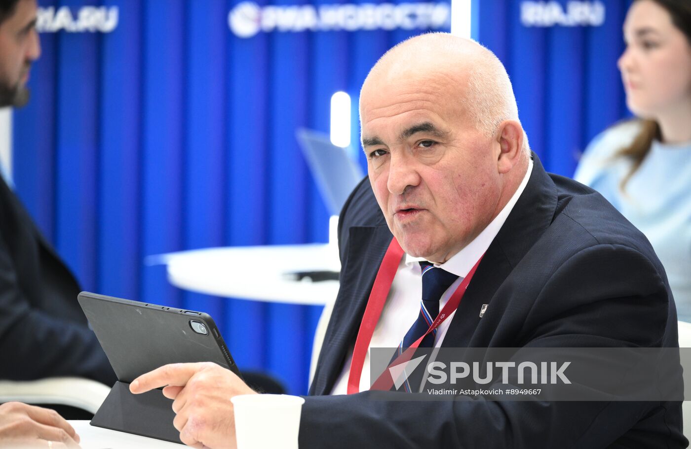 SPIEF-2025. RIA Novosti stand and Sputnik Radio studio