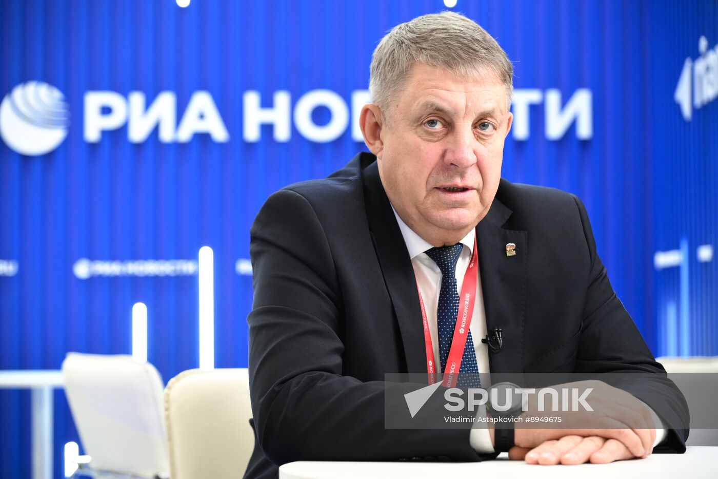 SPIEF-2025. RIA Novosti stand and Sputnik Radio studio