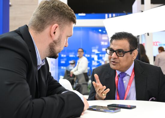 SPIEF-2025. RIA Novosti stand and Sputnik Radio studio