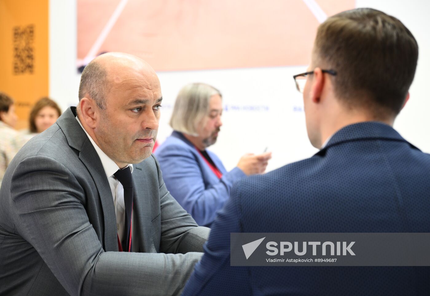 SPIEF-2025. RIA Novosti stand and Sputnik Radio studio