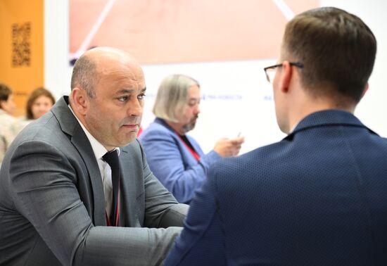 SPIEF-2025. RIA Novosti stand and Sputnik Radio studio