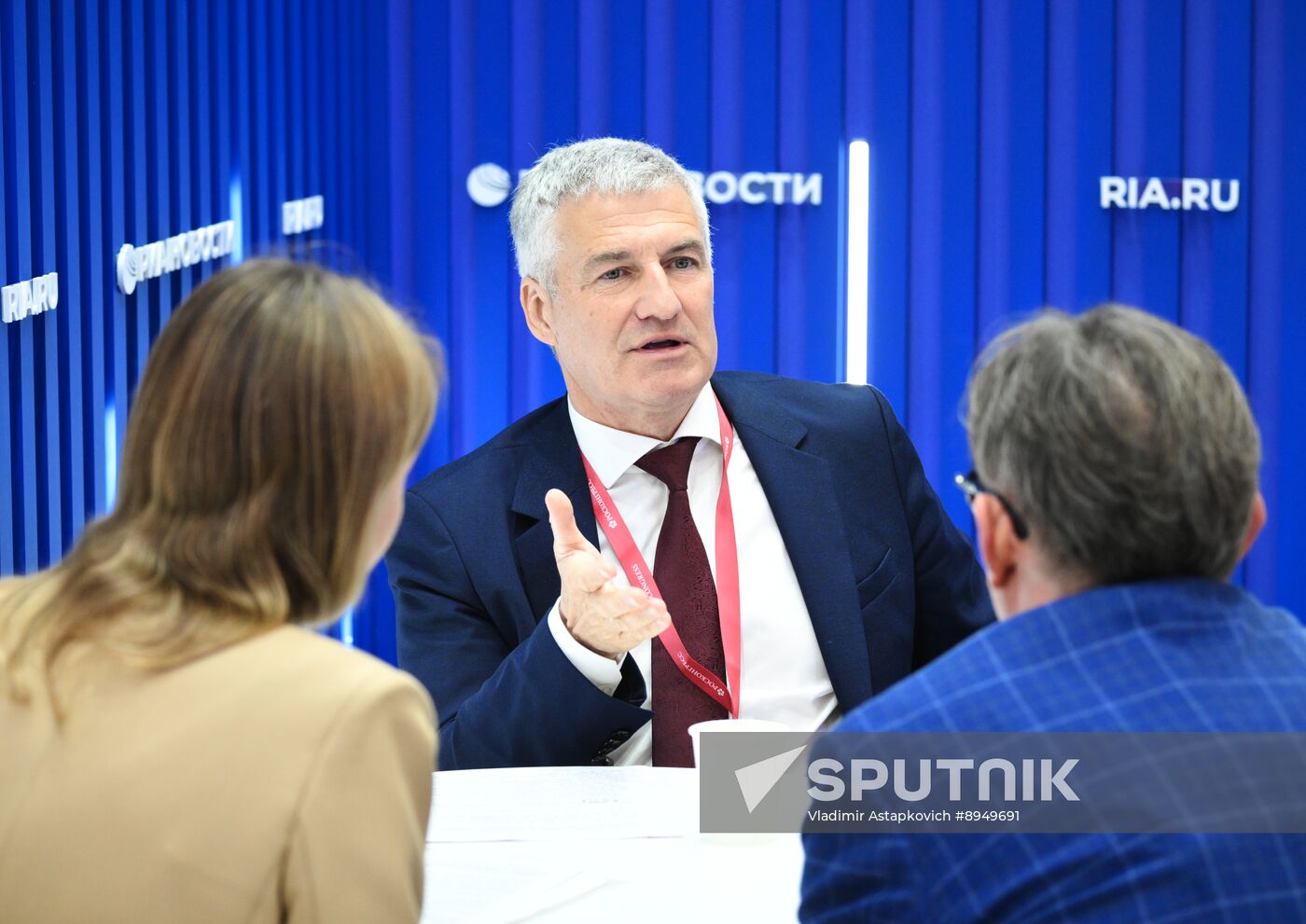 SPIEF-2025. RIA Novosti stand and Sputnik Radio studio