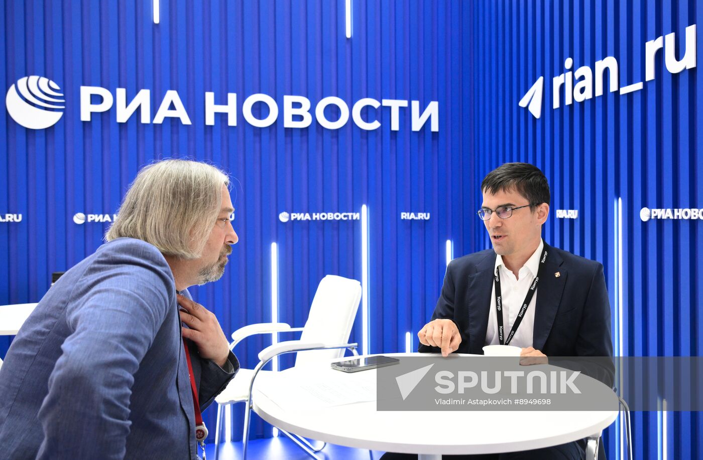 SPIEF-2025. RIA Novosti stand and Sputnik Radio studio