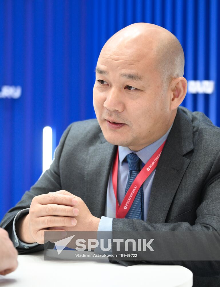 SPIEF-2025. RIA Novosti stand and Sputnik Radio studio