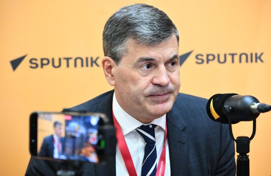 SPIEF-2025. RIA Novosti stand and Sputnik Radio studio