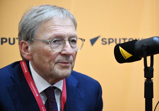 SPIEF-2025. RIA Novosti stand and Sputnik Radio studio