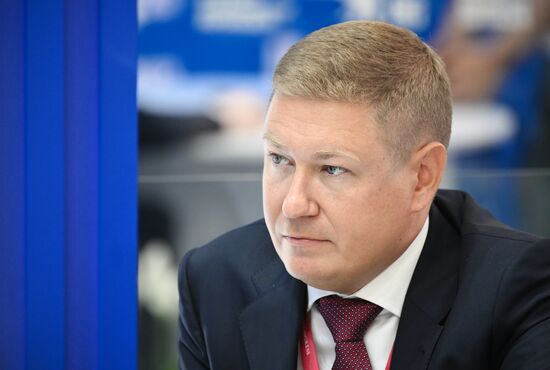 SPIEF-2025. RIA Novosti stand and Sputnik Radio studio