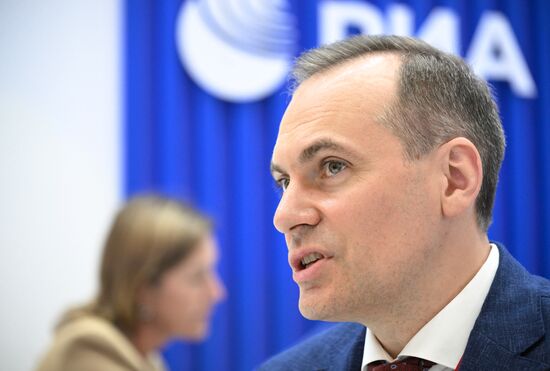 SPIEF-2025. RIA Novosti stand and Sputnik Radio studio