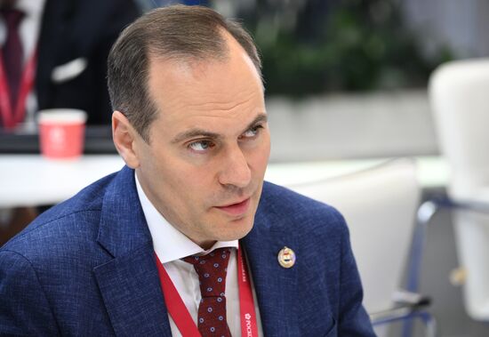 SPIEF-2025. RIA Novosti stand and Sputnik Radio studio