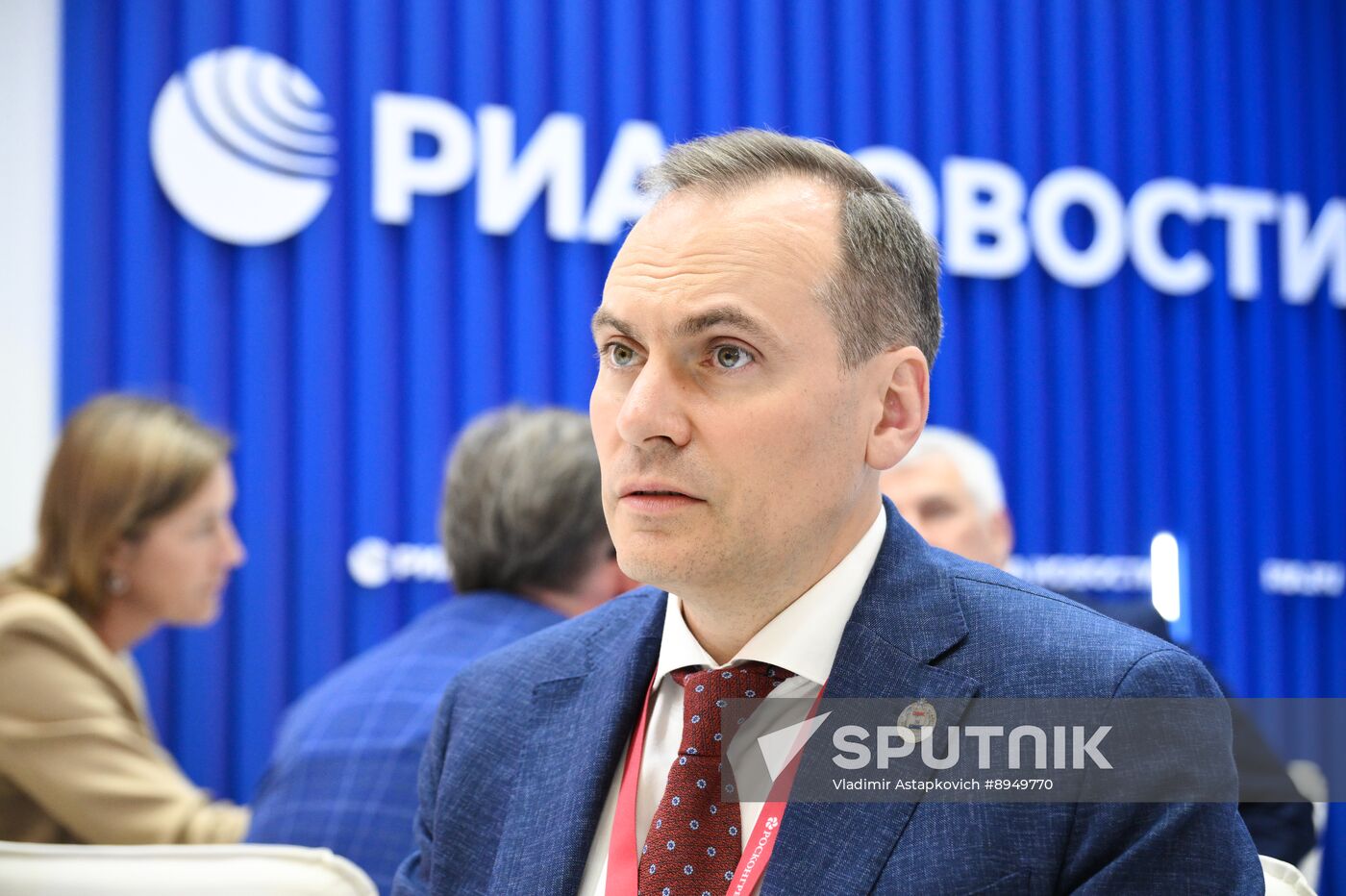 SPIEF-2025. RIA Novosti stand and Sputnik Radio studio