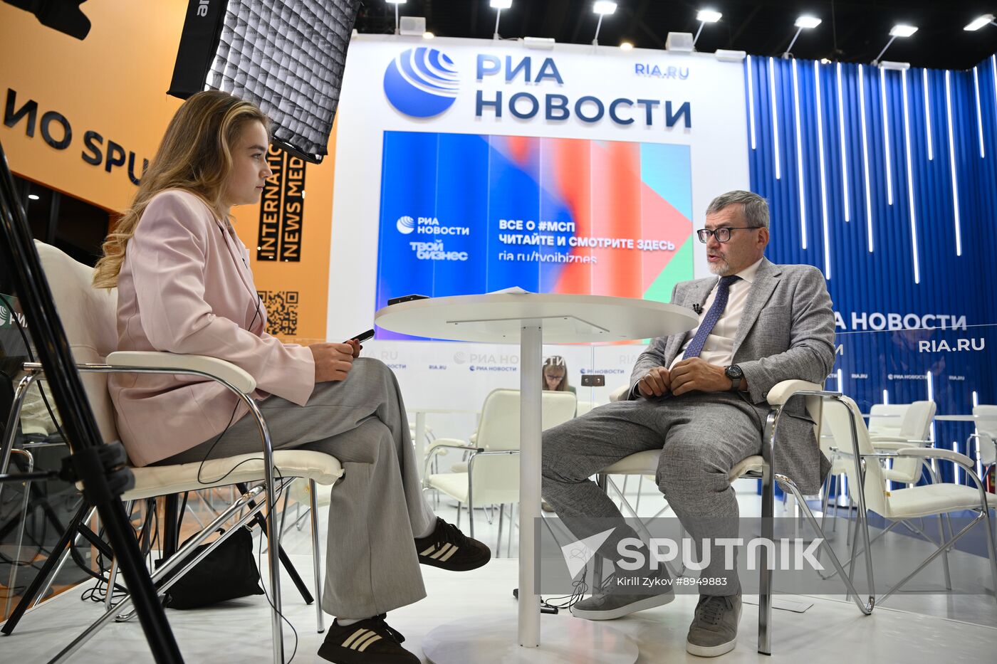 SPIEF-2025. RIA Novosti stand and Sputnik Radio studio