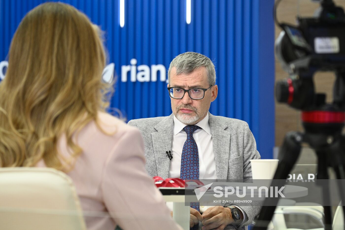 SPIEF-2025. RIA Novosti stand and Sputnik Radio studio
