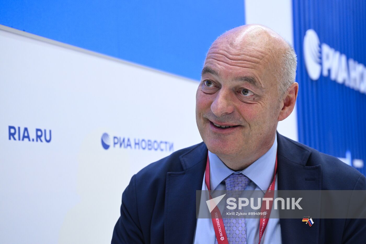 SPIEF-2025. RIA Novosti stand and Sputnik Radio studio