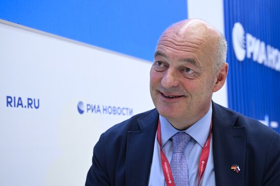 SPIEF-2025. RIA Novosti stand and Sputnik Radio studio