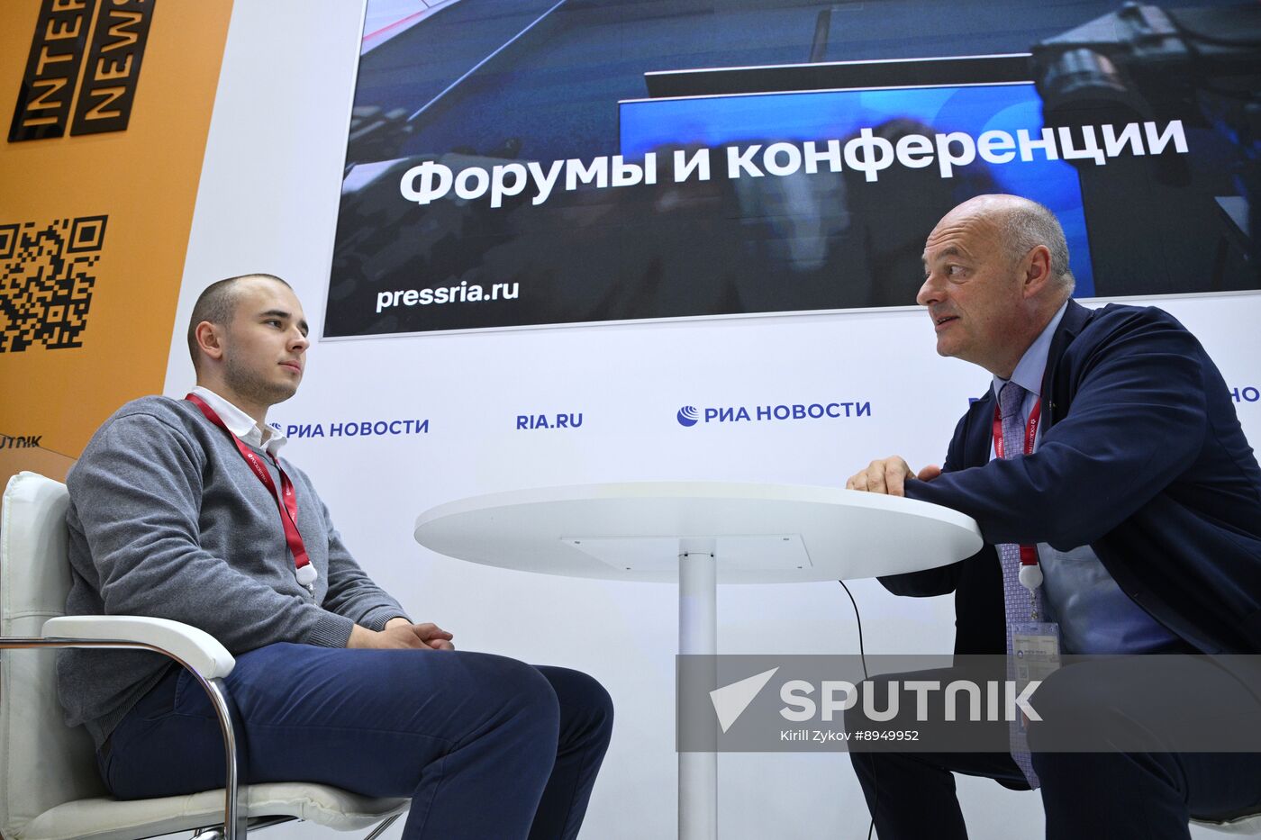 SPIEF-2025. RIA Novosti stand and Sputnik Radio studio