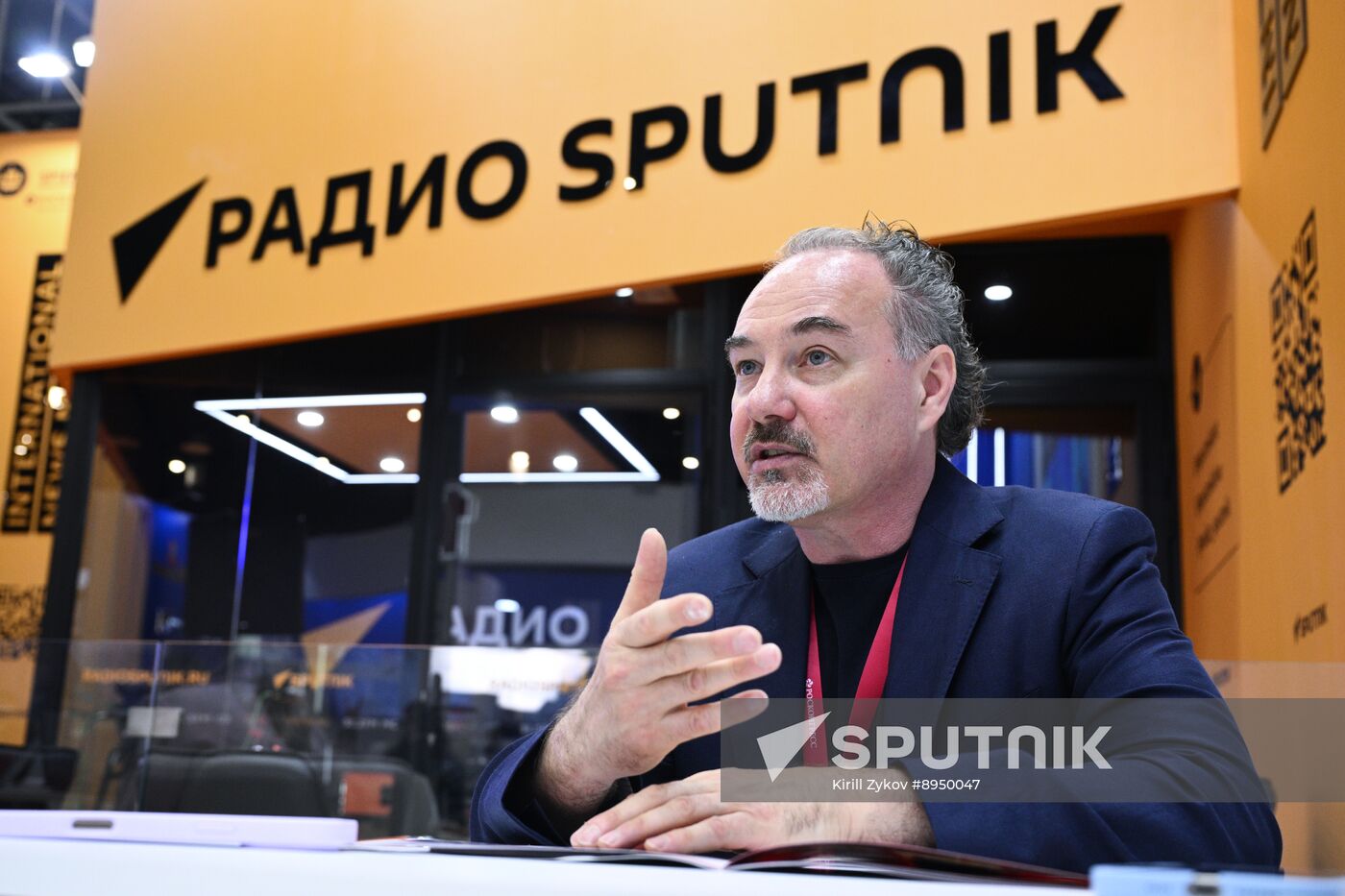 SPIEF-2025. RIA Novosti stand and Sputnik Radio studio
