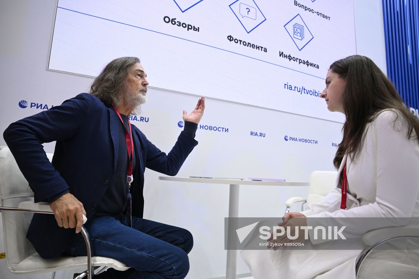 SPIEF-2025. RIA Novosti stand and Sputnik Radio studio