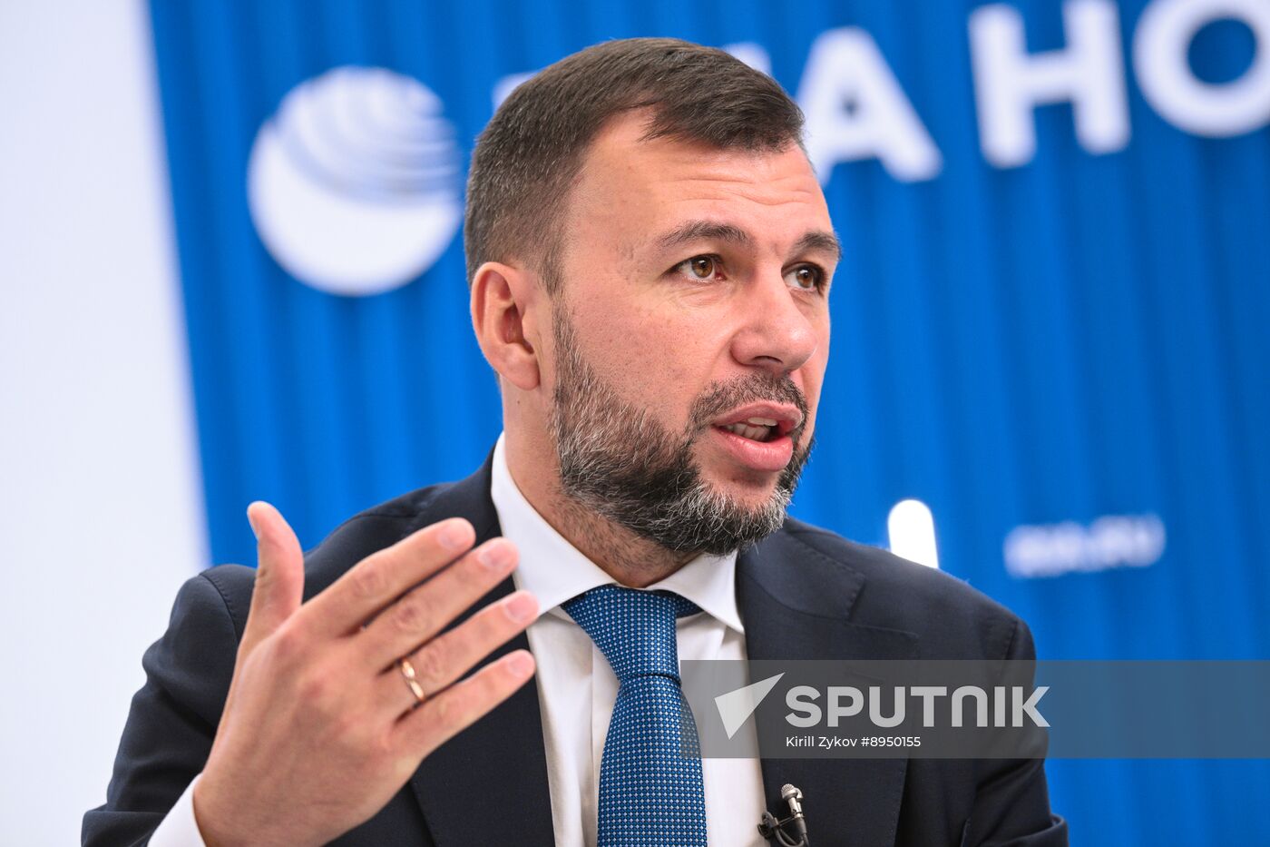 SPIEF-2025. RIA Novosti stand and Sputnik Radio studio
