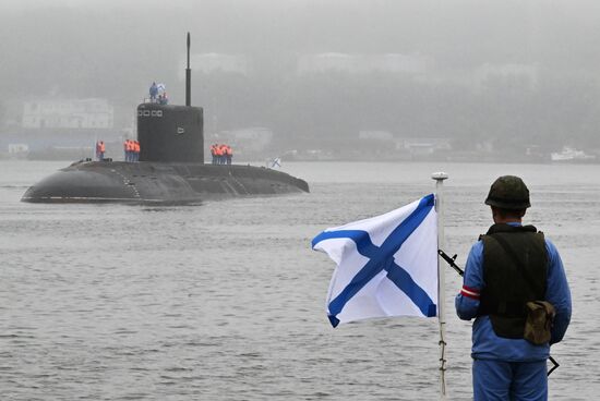 Russia Navy Submarine Returning